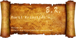 Bartl Krisztián névjegykártya